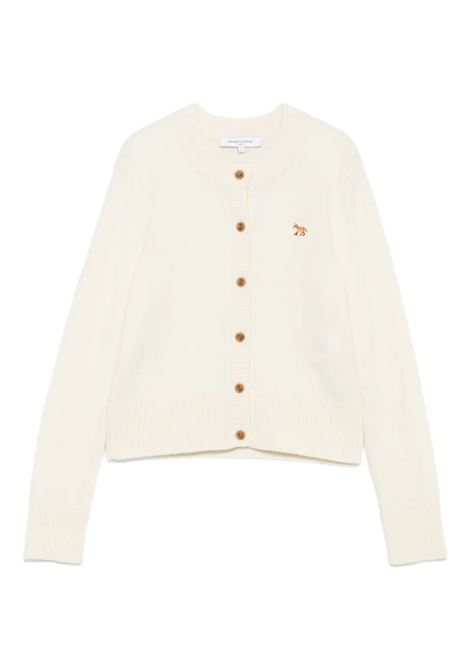 cardigan baby fox fitted cardigan donna ecru MAISON KITSUNÉ | PW00506KT10060383